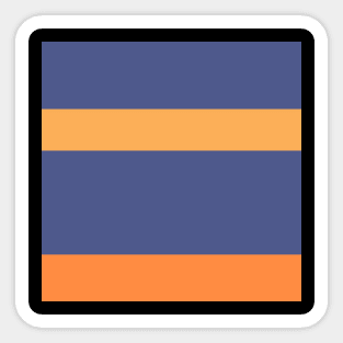 An uncommon concoction of Purple Navy, White, Sandy, Pale Orange and Royal Orange stripes. - Sociable Stripes Sticker